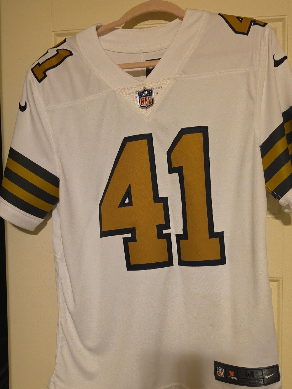 Nike White Jersey with Gold and Black #41